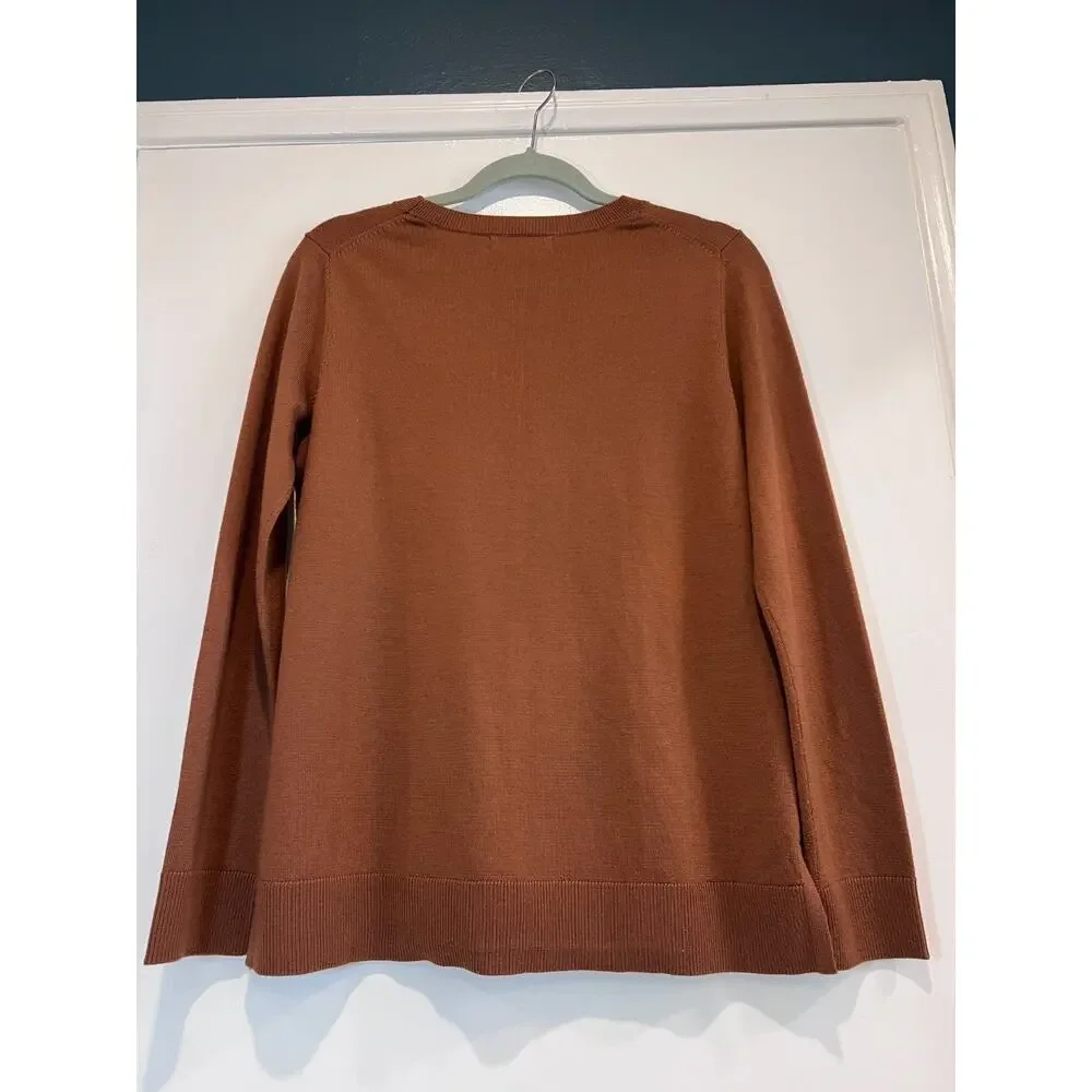Banana Republic 100% Merino Wool Crewneck Sweater Rust Orange Men's Medium M